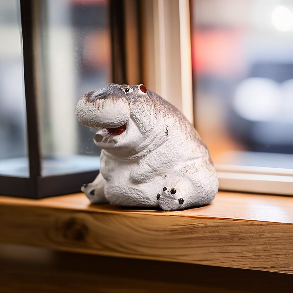"A cute hippo" sculpture