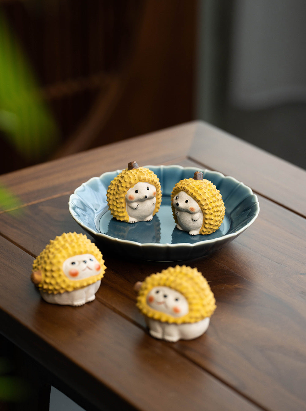 "Durian Cat and Durian Hedgehog” sculpture
