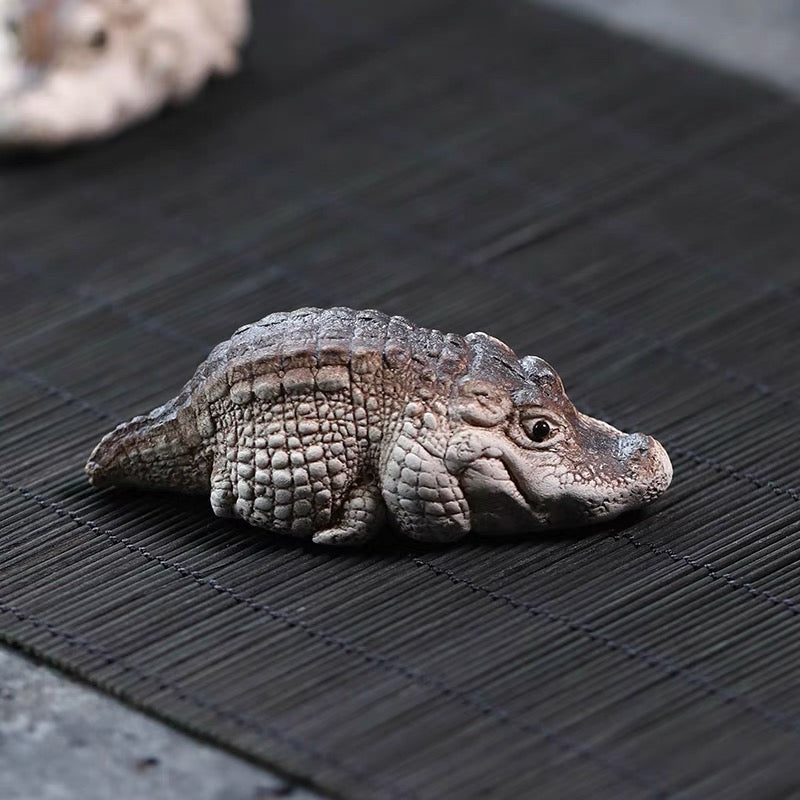 "Lazy Crocodile" sculpture